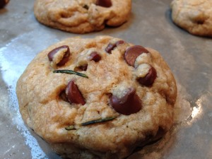Rosemary Chocolate Chip Cookies from Post Punk Kitchen 